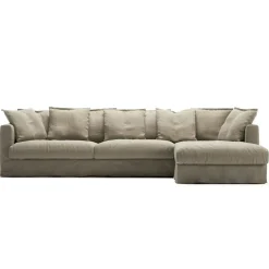 Decotique Möbelklädsel-Klädsel Till Le Grand Air 3-sitssoffa Linne Divan Höger, Future Grey
