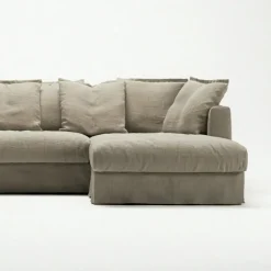 Decotique Möbelklädsel-Klädsel Till Le Grand Air 3-sitssoffa Linne Divan Höger, Future Grey