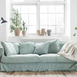 Decotique Möbelklädsel-Klädsel Till Le Grand Air 3-sitssoffa Linne Divan Höger, Future Grey