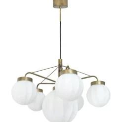 Konsthantverk Ljuskronor & Takkronor-Klyfta Ljuskrona, Rå Mässing / Opal