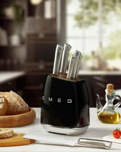 Smeg Knivlister & Knivblock-Knivblock Med 6 Knivar, Svart