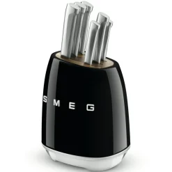 Smeg Knivlister & Knivblock-Knivblock Med 6 Knivar, Svart