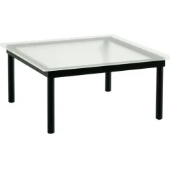 HAY Soffbord-Kofi Soffbord 80x80 cm, Vattenbaserad Lackad Ek / Räfflat Glas