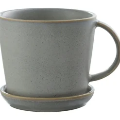 Kopp med fat 8,5 cm, Grå