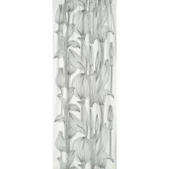 Kukat Puhkeavat Gardin 135x245 cm, Svart / Vit