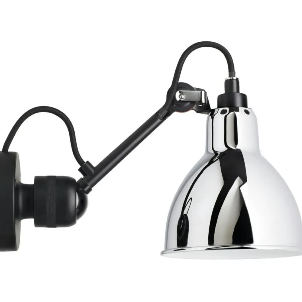 La Lampe Gras N°304 Vägglampa Med Strömbrytare, Svart / Krom