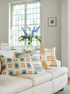 Lalit Kuddfodral 50x50 cm, Aqua / Khaki