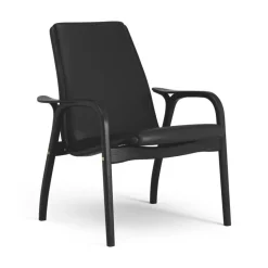 Swedese Fåtöljer-Laminett Fåtölj Läder, Vitpigmenterad Lackad ek / Mörkbrun