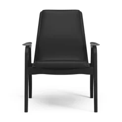 Swedese Fåtöljer-Laminett Fåtölj Läder, Vitpigmenterad Lackad ek / Mörkbrun