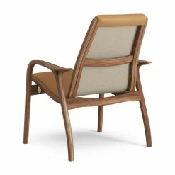 Swedese Fåtöljer-Laminett Fåtölj Läder, Vitpigmenterad Lackad ek / Mörkbrun