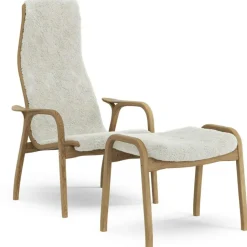 Lamino Fåtölj Med Fotpall Fårskinn, Sahara / Oljad Ek