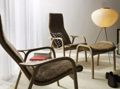 Lamino Fåtölj Med Fotpall Fårskinn, Sahara / Oljad Ek
