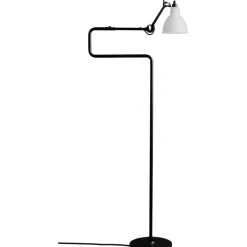 DCWéditions Läslampor|Golvlampor-Lampe Gras N°411 Golvlampa, Svart / Frostat Glas