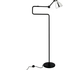 DCWéditions Läslampor|Golvlampor-Lampe Gras N°411 Golvlampa, Svart / Frostat Glas