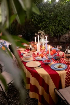 Lara Ljusstake 9 cm, Svart / Beige