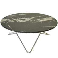 OX Denmarq Soffbord-Large O Table Soffbord Ø100 cm, Stål/Grön marmor