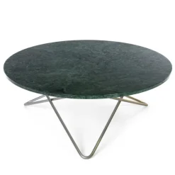 OX Denmarq Soffbord-Large O Table Soffbord Ø100 cm, Stål/Grön marmor