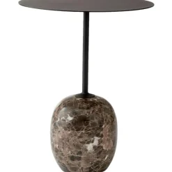 &Tradition Sidobord & Avlastningsbord|Soffbord-Lato LN8 Bord 40 cm, Lackerad Ek / Crema Diva Marble