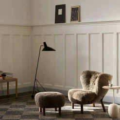 &Tradition Sidobord & Avlastningsbord|Soffbord-Lato LN8 Bord 40 cm, Lackerad Ek / Crema Diva Marble