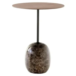 &Tradition Sidobord & Avlastningsbord|Soffbord-Lato LN8 Bord 40 cm, Lackerad Ek / Crema Diva Marble