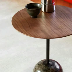 &Tradition Sidobord & Avlastningsbord|Soffbord-Lato LN8 Bord 40 cm, Lackerad Ek / Crema Diva Marble