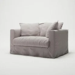 Decotique Fåtöljer-Le Grand Air Love Seat Linne, Creamy White