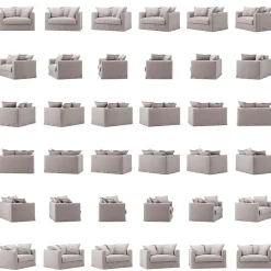 Decotique Fåtöljer-Le Grand Air Love Seat Linne, Creamy White