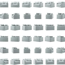 Decotique Fåtöljer-Le Grand Air Love Seat Linne, Creamy White