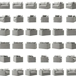 Decotique Fåtöljer-Le Grand Air Love Seat Linne, Creamy White