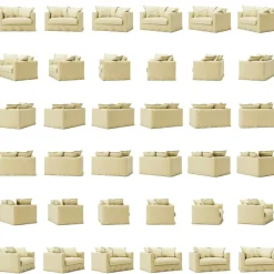 Decotique Fåtöljer-Le Grand Air Love Seat Linne, Creamy White