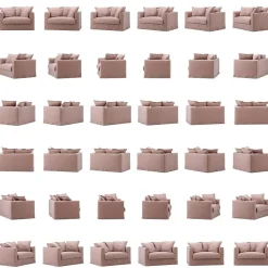 Decotique Fåtöljer-Le Grand Air Love Seat Linne, Creamy White