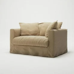 Decotique Fåtöljer-Le Grand Air Love Seat Linne, Creamy White