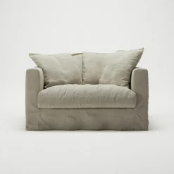 Decotique Fåtöljer-Le Grand Air Love Seat Linne, Creamy White