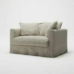 Decotique Fåtöljer-Le Grand Air Love Seat Linne, Creamy White