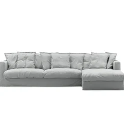 Decotique Hörnsoffor & Divansoffor-Le Grand Air 3-Sitssoffa Bomull Divan Höger, Beige