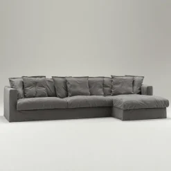 Decotique Hörnsoffor & Divansoffor-Le Grand Air 3-Sitssoffa Bomull Divan Höger, Beige