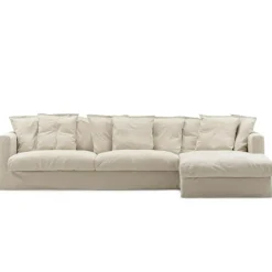 Decotique Hörnsoffor & Divansoffor-Le Grand Air 3-Sitssoffa Bomull Divan Höger, Beige