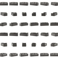 Decotique 3-Sitssoffor-Le Grand Air 3-Sitssoffa Bomull, Limited Grey