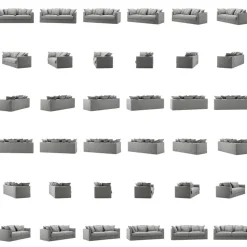 Decotique 3-Sitssoffor-Le Grand Air 3-Sitssoffa Bomull, Limited Grey