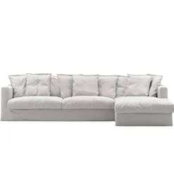 Le Grand Air 3-Sitssoffa Linne Divan Höger, Creamy White