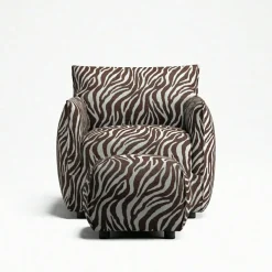 Le Petite Sittpuff Zebra, Brun / Vit
