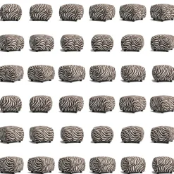 Le Petite Sittpuff Zebra, Brun / Vit