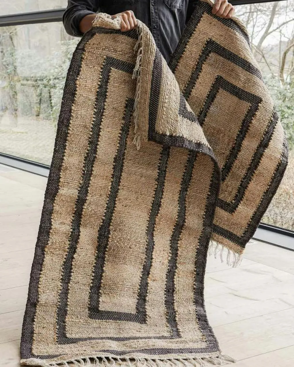 House Doctor Bomulls- & Trasmattor-Leah Matta 90x60, Natur