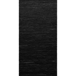 Rug Solid Bomulls- & Trasmattor-Leather Matta 65x135 cm, Black