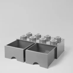 LEGO® Förvaring Med 2 Lådor 8 Knoppar, Medium Stone Grey