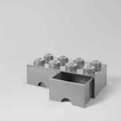 LEGO® Förvaring Med 2 Lådor 8 Knoppar, Medium Stone Grey