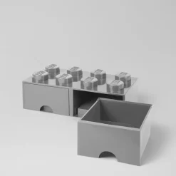 LEGO® Förvaring Med 2 Lådor 8 Knoppar, Medium Stone Grey