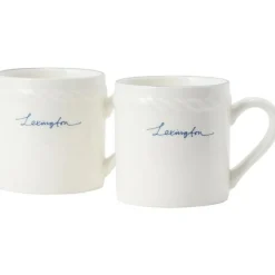 Lexington Porcelain Espressomugg 5 cm 2-pack, Vit / Mörkblå