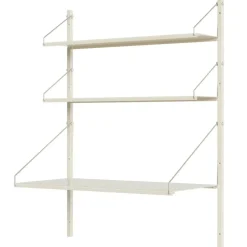 Library Hylla Med Skrivbord 80x185 cm, Varmvit