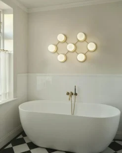 Nuura Vägglampor-Liila 7 Vägg-/Taklampa, Nordic Gold / Opal